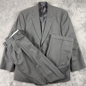 Brooks Brothers 346 Suit Mens 44 Gray 100% Wool 2 Button 2 Piece 35x30 Jordan